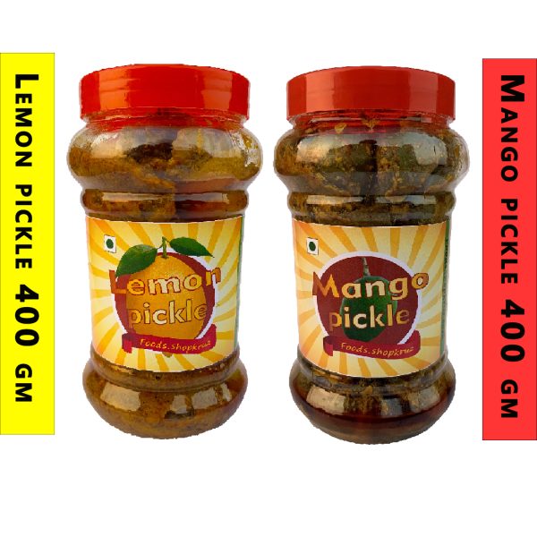 Foods.shopkruz Combo Mango and lemon Pickle 400+400 Grams