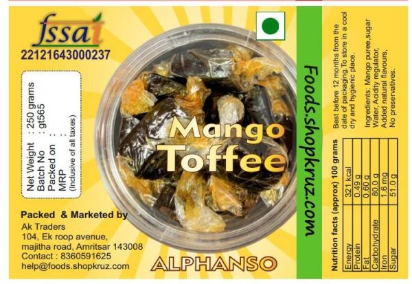 Black Aam Papad Alphonso Toffee Mango Toffee 250gm - Image 2