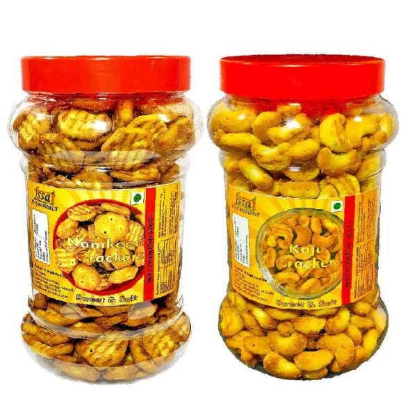 Combo Namkeen Crackers Hexo and Ajwain Biscuits in 2 jar 250g Chotu biscuit