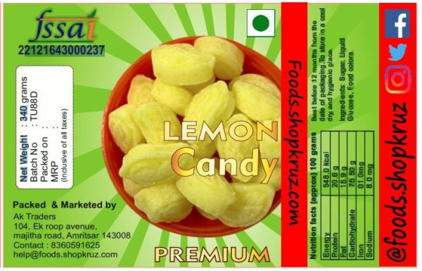 Lemon flavour Nimbu Sugar candy pack 370gm - Image 2
