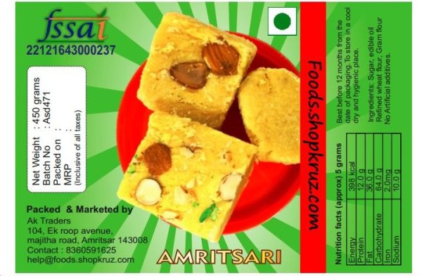 Luxury Badam Patisa 450 gm | Indian Sweet | Mithai | Dessert | Sweet Gift - Image 2
