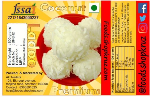 Coconut Ladoo, Coconut Kaju Peda, Sweet Coconut peda - Image 2