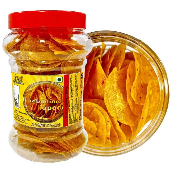 Garlic Sabudana Papad 300 Gm, Upwas Sabudana Papad For Fasting Fryums Ready to Fry Papad