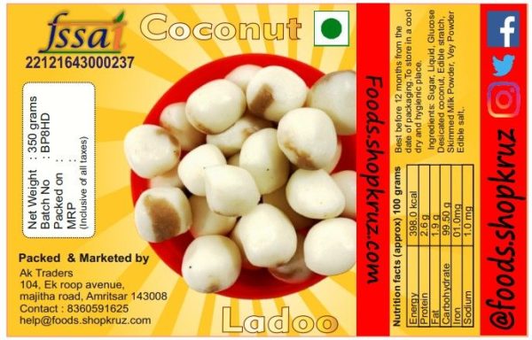 oconut Laddu 350 gm Real Nariyal Peda Toffee - Image 2