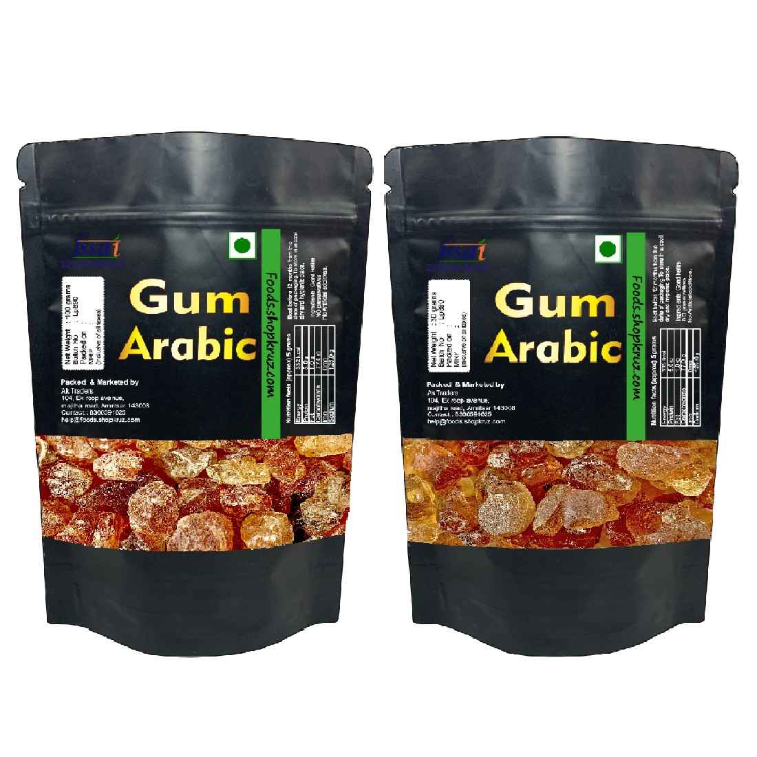 Combo Gum arabic 100 grams each pack of 2 Acacia Gum Edible Gum Arabic Natural Gum Arabic