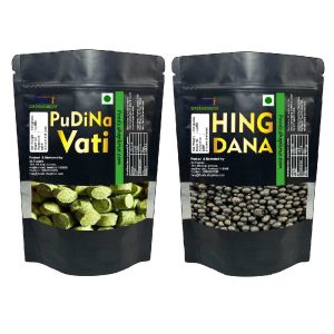 Hing Dana and Pudina Vati 100 grams each Asafoetida Granules Natural Hing Dana Pudina Vati Mint Vati