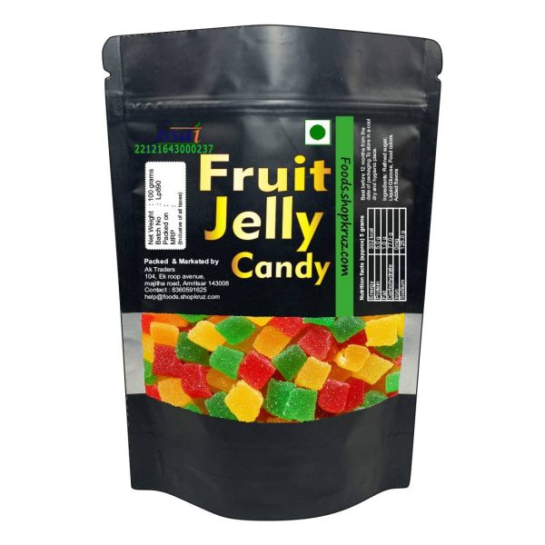Mixed Fruit Jelly Candy 100 Grams, Sugar Coated Jelly Candy Bites